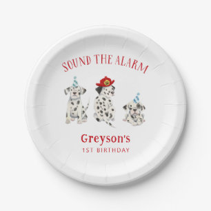 Sound the Alarm Boy Birthday Party Paper Plate