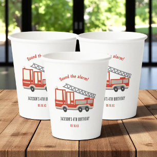 Sound The Alarm Firetruck Birthday Party Paper Cups