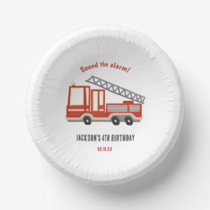 Sound The Alarm Firetruck Birthday Party Paper Plate