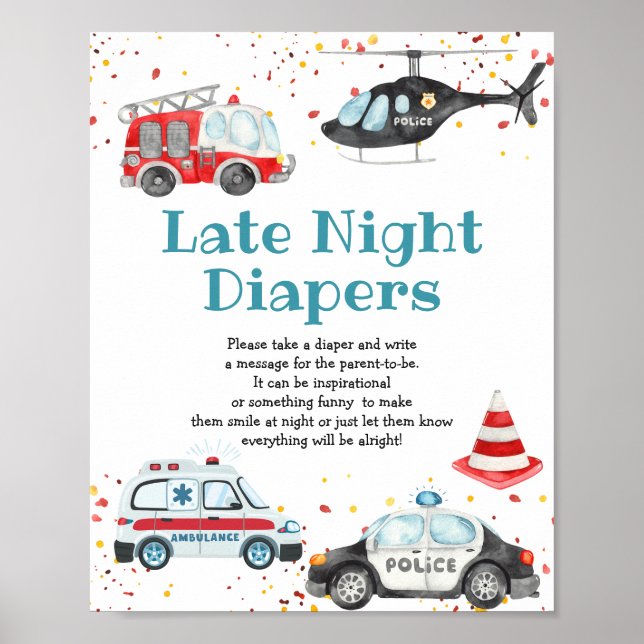 Sound the alarm & Grab your gear Late Night Diaper Poster (Front)