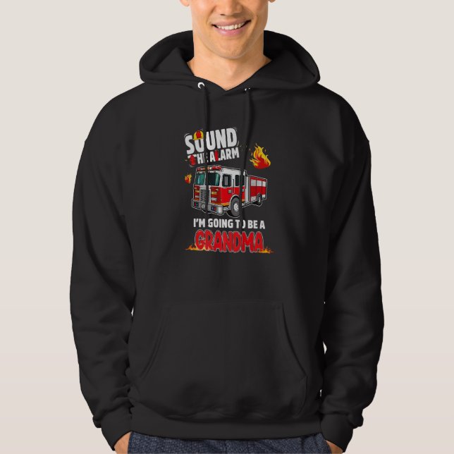 Sound The Alarm Grandma Baby Reveal Firefighting F Hoodie (Front)