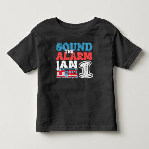 Sound The Alarm I'm 1 1st Birthday Firefighter Toddler T-Shirt