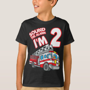 Sound The Alarm I'm 2 Fire Engine Firefighter 2nd T-Shirt