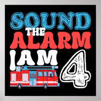 Sound The Alarm I'm 4 Funny 4th Birthday Kids