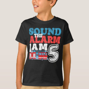 Sound The Alarm I'm 5 Funny 5th Birthday Kids T-Shirt