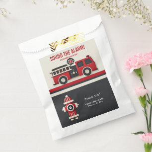 Sound the Alarm Minimalist Firefighter Baby Shower Favour Bags