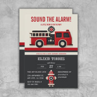 Sound the Alarm Minimalist Firefighter Baby Shower
