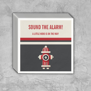 Sound the Alarm Minimalist Firefighter Baby Shower Napkin