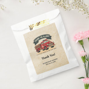Sound the Alarm! Vintage Firetruck Baby Shower Favour Bags