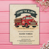 Sound the Alarm! Vintage Firetruck Baby Shower