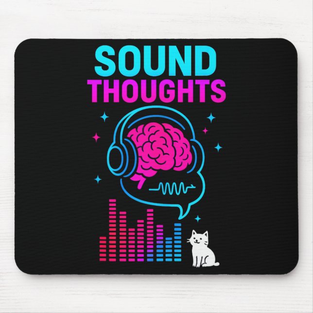 Sound Thoughts Stoic Philosophy Minimalist Slogan  Mouse Pad (Front)
