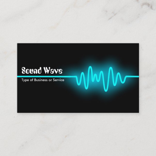 Sound Wave - Blue and Black Business Card (Front)