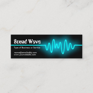 Sound Wave - Blue and Black Mini Business Card