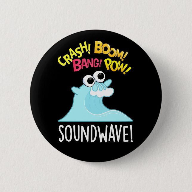 Sound Wave Funny Ocean Pun  6 Cm Round Badge (Front)