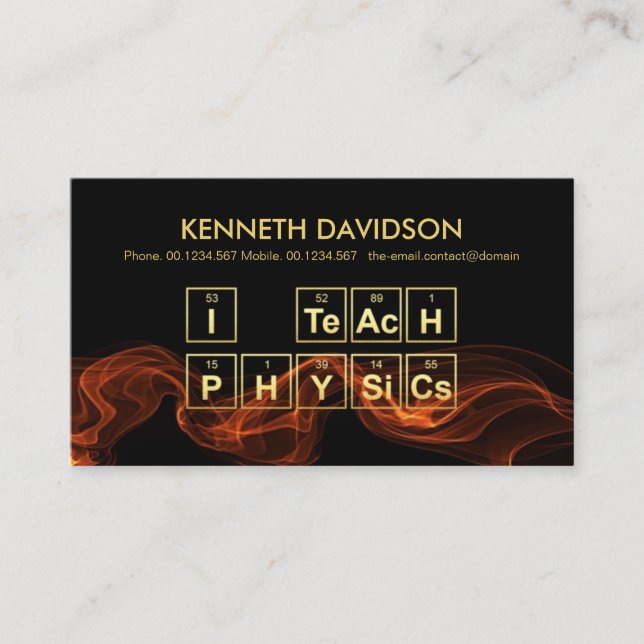 Sound Wave Physics Tutor Periodic Table Chemist Business Card (Front)