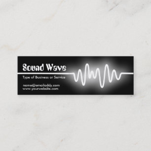 Sound Wave - Red and Black Mini Business Card