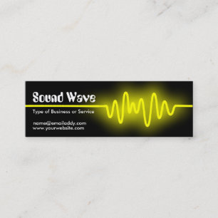 Sound Wave - Yellow and Black Mini Business Card
