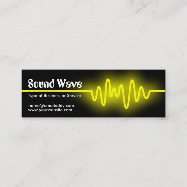 Sound Wave - Yellow and Black Mini Business Card (Front)