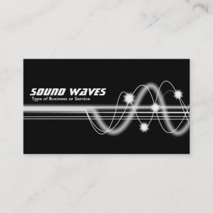 Sound Waves - Black Business Card