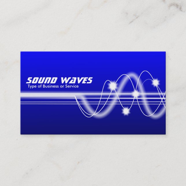 Sound Waves - Blue Shaded Business Card (Front)