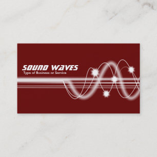 Sound Waves - Dark Maroon Business Card