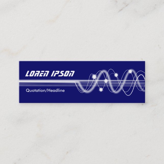 Sound Waves II - Dark Blue Mini Business Card (Front)