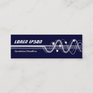Sound Waves II - Dark Navy Blue Mini Business Card