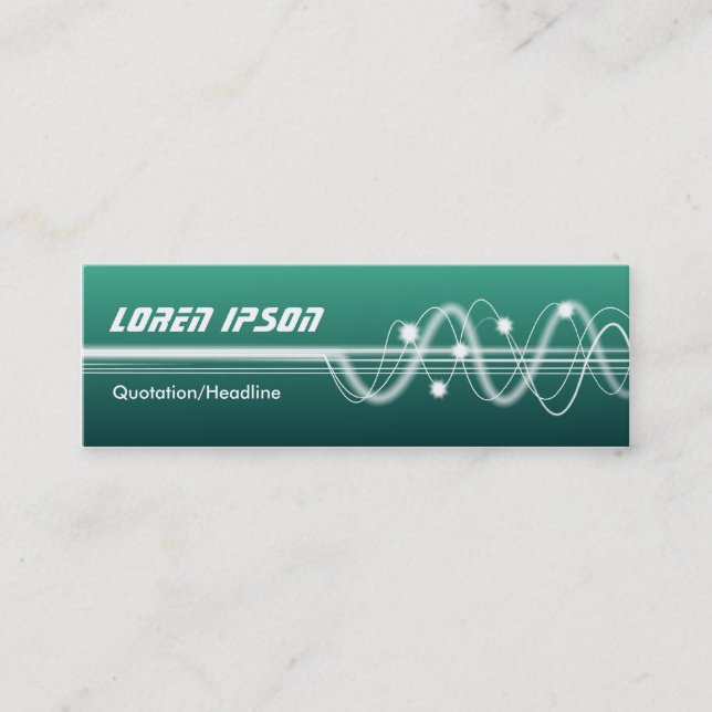 Sound Waves II - Shaded Green Mini Business Card (Front)