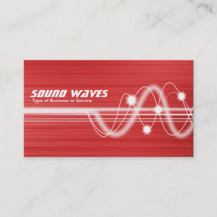 Sound Waves - Red Brushed Texture II Business Card