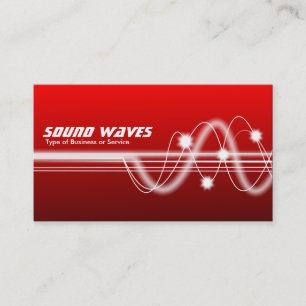 Sound Waves - Red Shaded Business Card