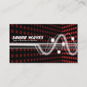 Sound Waves - Spot Corner - Red Business Card
