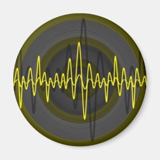 Sound Yellow Dark fridge magnet round