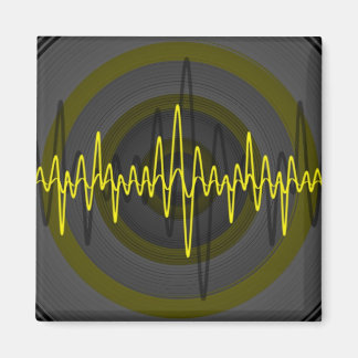 Sound Yellow Dark fridge magnet square