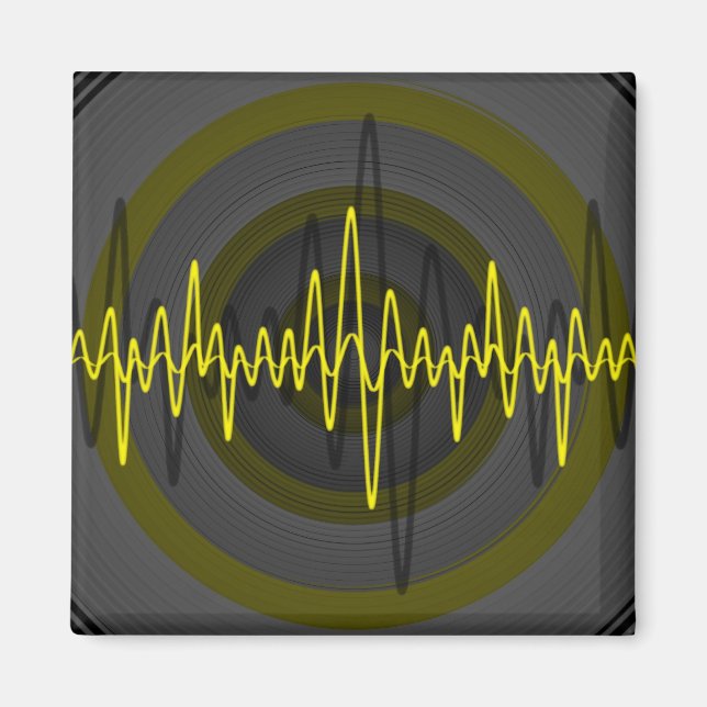 Sound Yellow Dark fridge magnet square (Front)