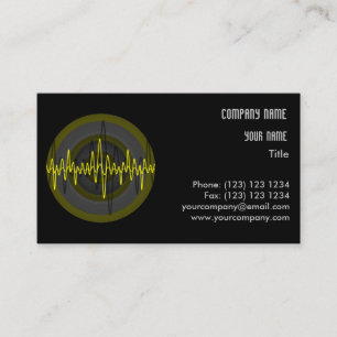 Sound Yellow Dark Round business card template