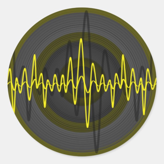 Sound Yellow Dark sticker round (Front)