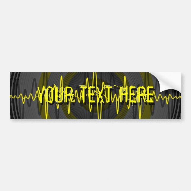 Sound Yellow Dark 'Your Text' bumper sticker (Front)