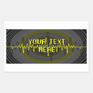 Sound Yellow Dark 'Your Text' sticker rectangle
