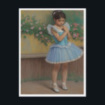 Sounding boy, he's a dancer holiday postcard<br><div class="desc">Nice romantic portrayal in blue shades of a thought-provoking girl or dreaming dressed as a dancer,  inviting you to guess what the little dancer thinks.</div>