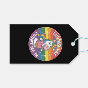 Sounds Gay Count Me In Unicorn Rainbow LGBTQ Gift Tags