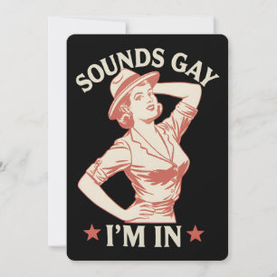 Sounds Gay I'm In Lesbian Cowgirl Howdy LGBTQ Invitation