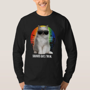 Sounds Gay I'm In Rainbow Cat Gay Pride Sunset Ret T-Shirt