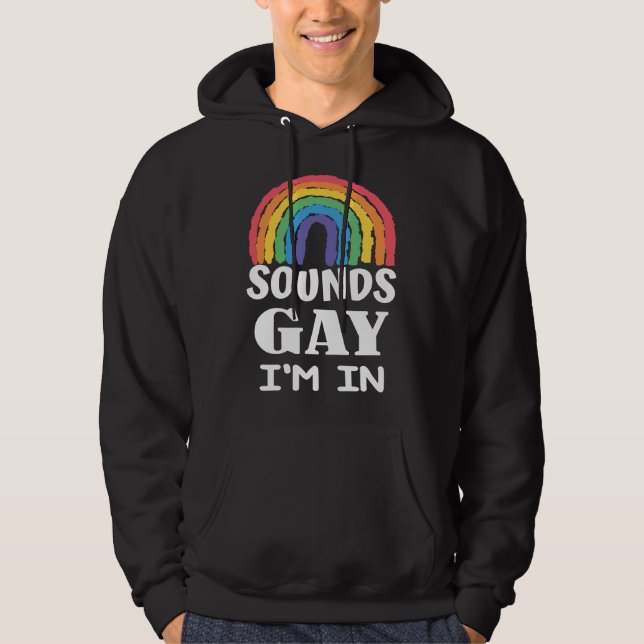 Sounds Gay I'm In Rainbow With Pride Month Men Hoodie (Front)