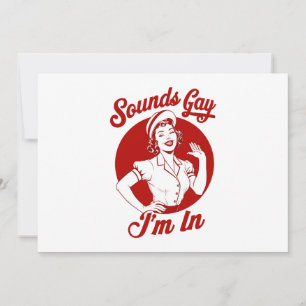 Sounds Gay I'm In Vintage Lesbian Cowgirl Howdy  Invitation