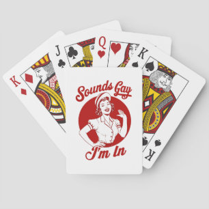 Sounds Gay I'm In Vintage Lesbian Cowgirl Howdy Playing Cards