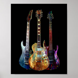 Sounds of music. Colorful guitar Poster