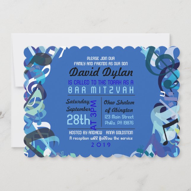 SOUNDS OF THE TORAH Bat Bar Mitzvah Invitation (Front)