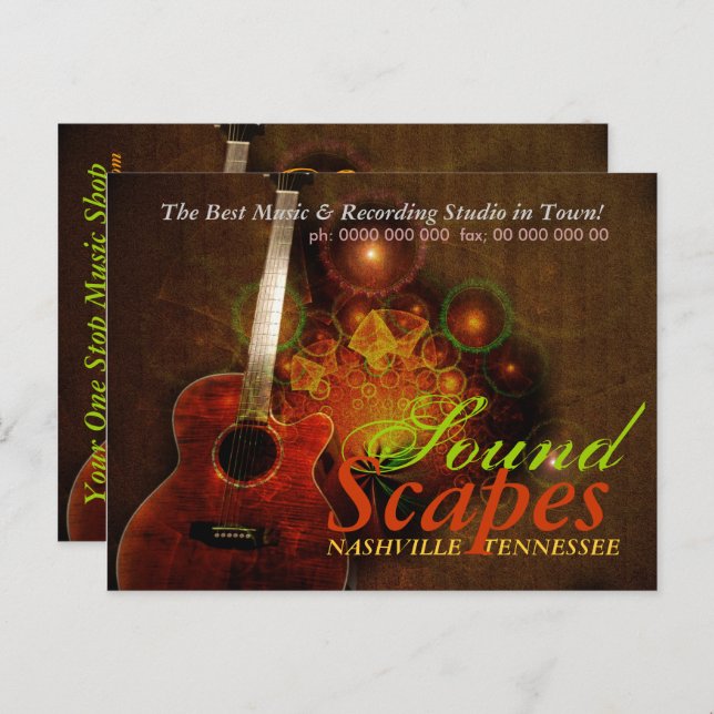 SoundScapes Music Guitar Promotion Postcard (Front/Back)