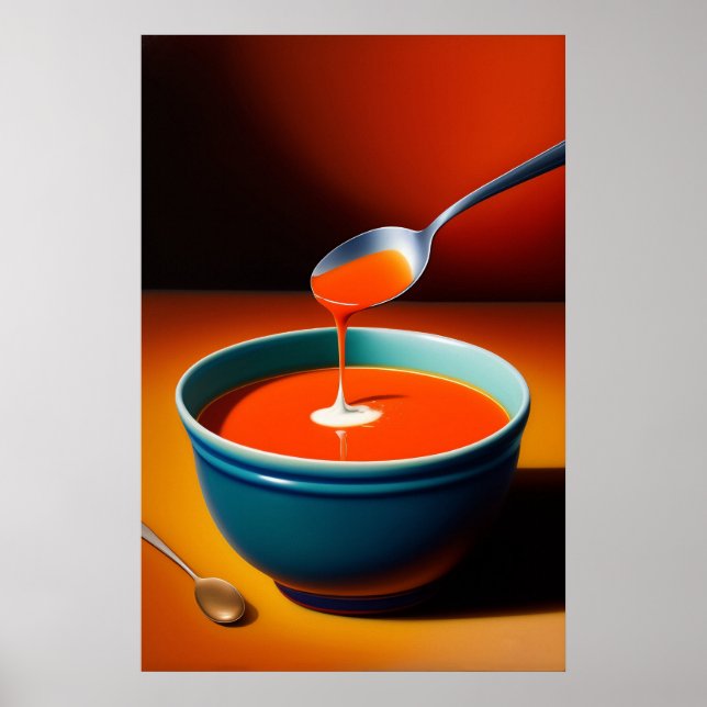 Soup And Spoon - Canvas Art Print (Front)