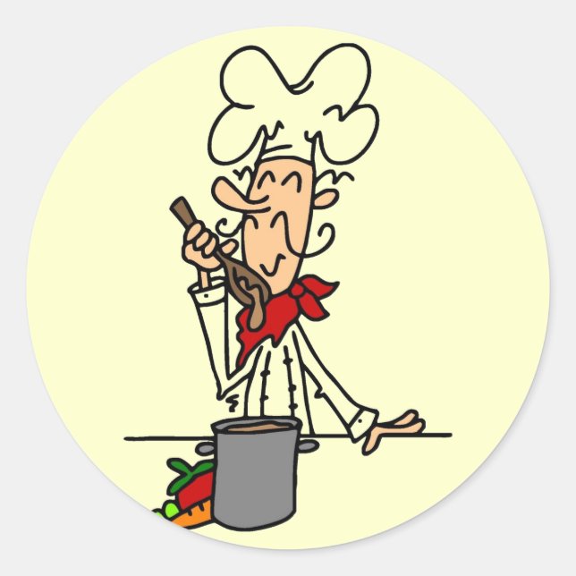 Soup Chef T-shirts and Gifts Classic Round Sticker (Front)